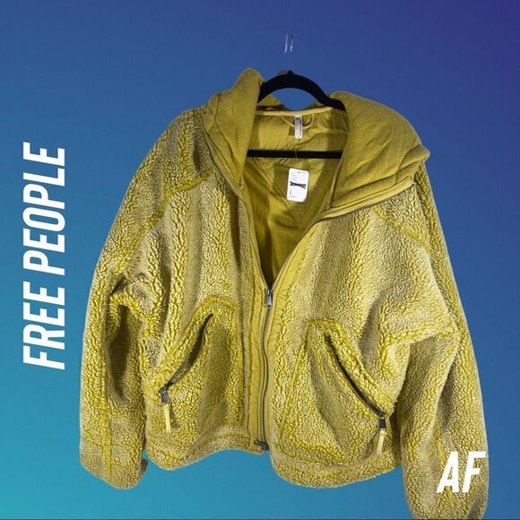 FREE PEOPLE MOUNTAIN AIR FLEECE JACKET NWT NEW SABLE LARGE - Picture 1 of 9